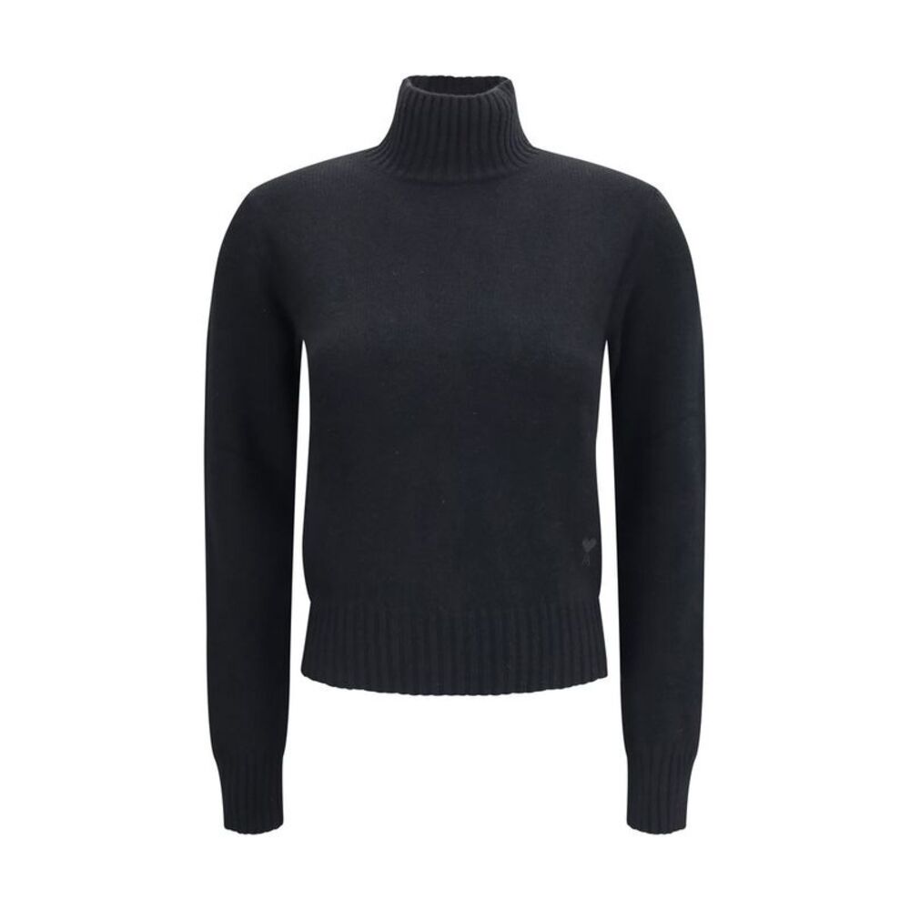 Ami Paris Black Cashmere Women's Turtleneck